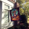 Chihuahua Witchy Halloween House Flag Large Porch Sleeve Pole Decorative Outside Yard Banner Artwork Wall Hanging, Polyester, House Size, Multicolor
