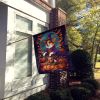 Corgi Witchy Halloween House Flag Large Porch Sleeve Pole Decorative Outside Yard Banner Artwork Wall Hanging, Polyester, House Size, Multicolor