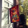 Tibetan Mastiff Holiday Christmas House Flag Large Porch Sleeve Pole Decorative Outside Yard Banner Artwork Wall Hanging, Polyester, House Size