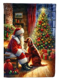 Irish Setter and Santa Claus Garden Flag Mailbox Flag Decorative Yard Flag Banner Outside Patio Artwork Yard Flower Beds, Garden Size, Multicolor (Default: Default)